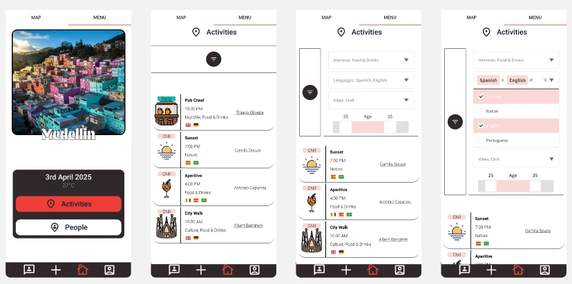 Roamly · Activities & filters